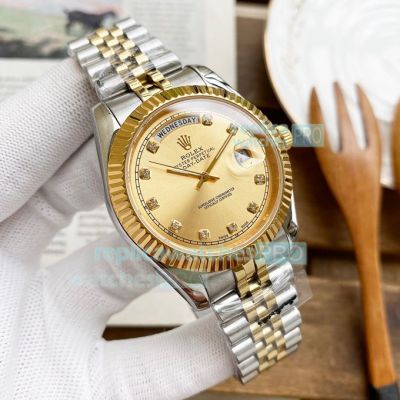 Replica Rolex Day Date II Two Tone Jubilee Watch Yellow Gold Dial